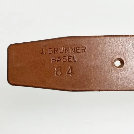 スイス軍 ブラウン ビンテージ レザーベルト 新品 43N=