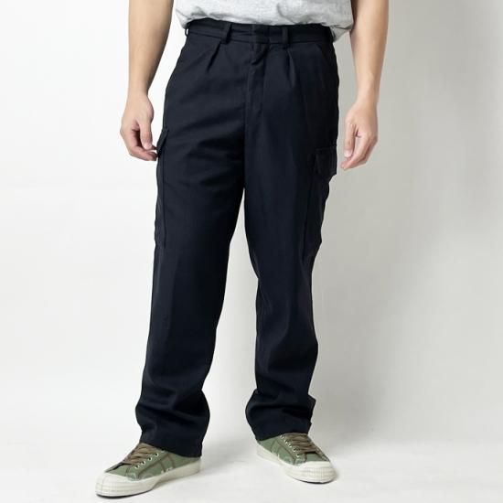 ドイツ軍 ダークネイビー ウール カーゴパンツ USED 326U=