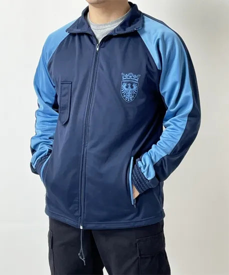 ポルトガル空軍 AFA ネイビー/ライトブルー フィジカルトレーニングジャケット 上質USED E63N3=