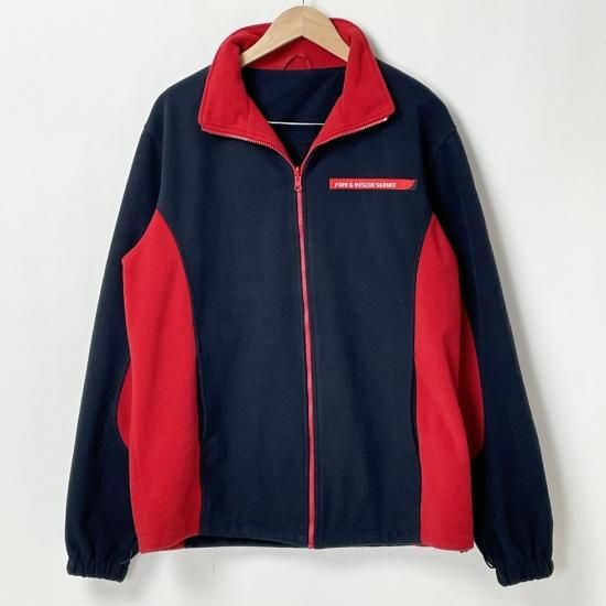 【1点物】イギリス防衛消防救助サービス FIRE and RESCUE SERVICE ネイビー フリースジャケット Mサイズ USED UK210