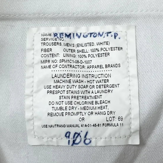 アメリカ海軍 U.S.NAVY ホワイト フレア セーラーパンツ 上質USED 139N3=