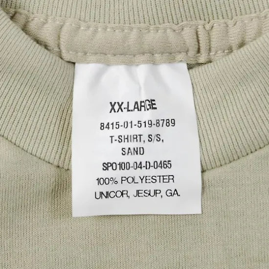 アメリカ軍 サンド ポリエステル Tシャツ 新品 T44N-