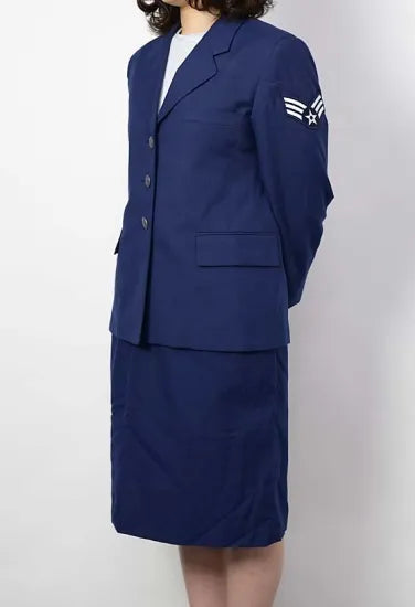 【レディース特価】アメリカ空軍 USAF エアフォースブルー レディース ドレスジャケット ワッペン付 USED AF-JKT-LUW