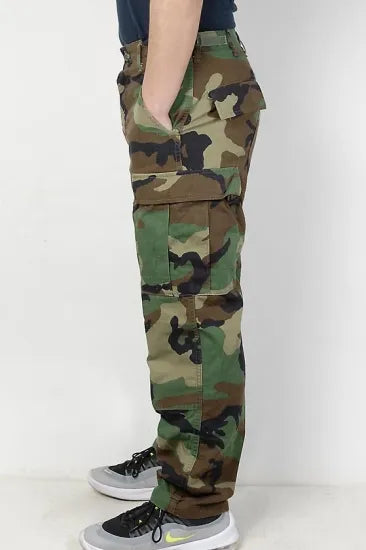 【スモール特価】アメリカ軍 ウッドランドカモ コンバットパンツ USED 102CU-SB=