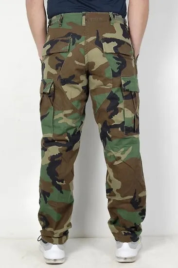 【スモール特価】アメリカ軍 ウッドランドカモ コンバットパンツ USED 102CU-SB=