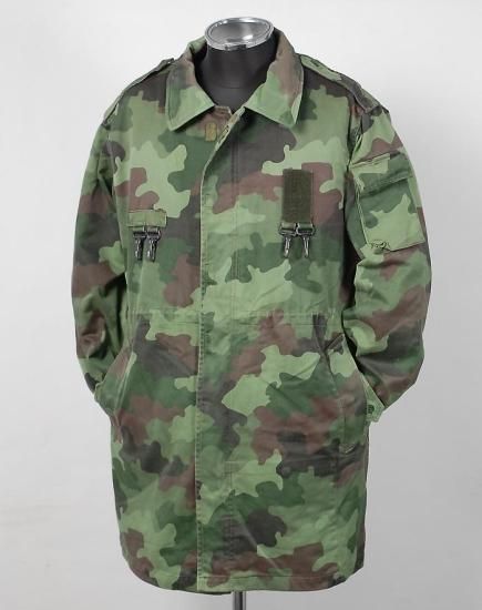 セルビア軍 カモフラージュ 2ポケット フィールドパーカー ライナー付 USED
