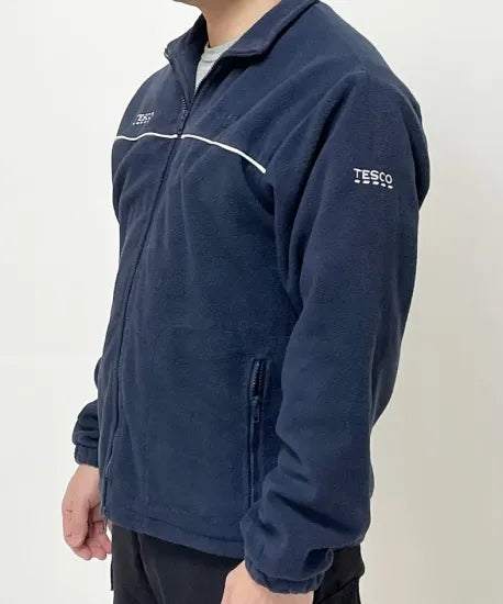 イギリス TESCO ネイビー フリースジャケット 上質USED B53N3