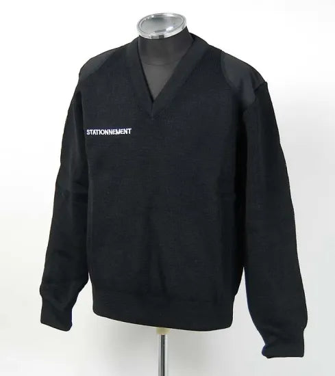 フランス駐車場 STAIONNEMENT ブラック Vネック ワークセーター 新品