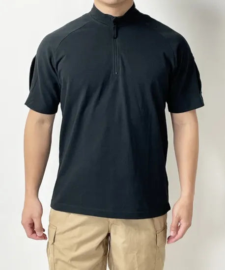 イギリス警察 POLICE ブラック 半袖 ハーフZIPシャツ 新品 B69NC-