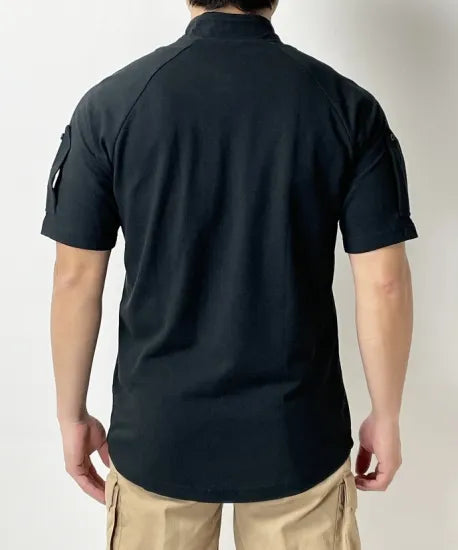 イギリス警察 POLICE ブラック 半袖 ハーフZIPシャツ 新品 B69NC-