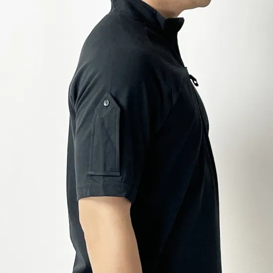 イギリス警察 POLICE ブラック 半袖 ハーフZIPシャツ 新品 B69NC-