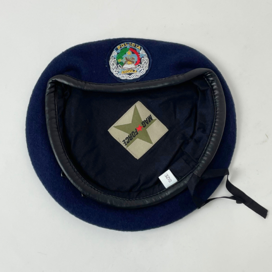 アンゴラ警察 POLICIA ネイビー ベレー帽 新品 M55N-