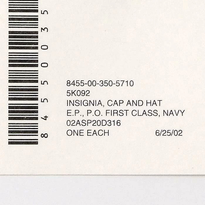 アメリカ海軍 U.S.NAVY シルバー ファーストクラス 階級章キャップバッジ 新品 17N-