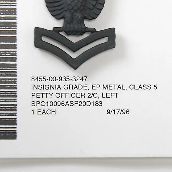 アメリカ海軍 U.S.NAVY ブラック 襟章 新品 17NC-