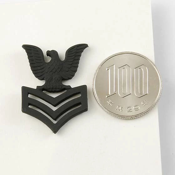 アメリカ海軍 U.S.NAVY ブラック ぺティーオフィサー 襟章ピンバッジ 新品 17NF-