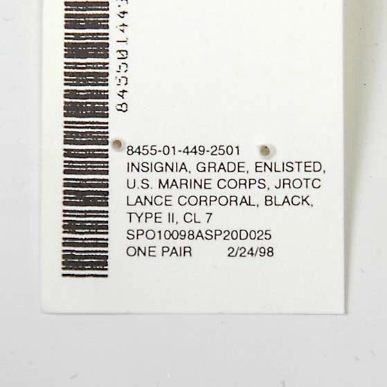 【1ペア】アメリカ海兵隊 USMC ブラック ランプ階級章 新品