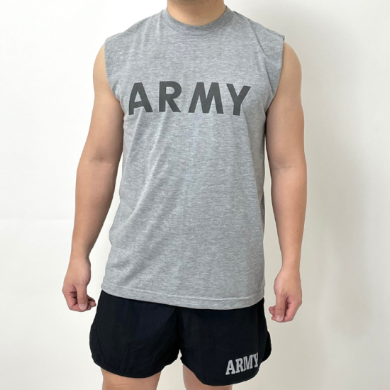 アメリカ軍 U.S.ARMY グレー 前期型 IPFU リメイク マッスルTシャツ USED T45UMC-