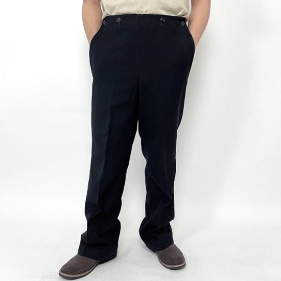 【スモール&ビッグ特価】ドイツ海軍 ブラック ギャバジン セーラーパンツ USED 322U-SB=