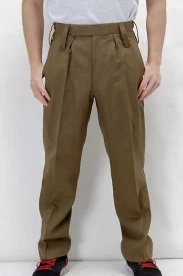 【スモール&ビッグ特価】イギリス陸軍 ARMY ブラウン ウール100% No.2 バラック ドレスパンツ 新品 =
