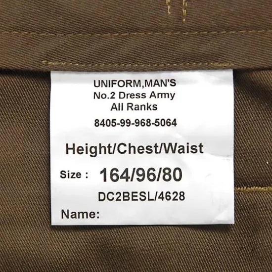 【スモール&ビッグ特価】イギリス陸軍 ARMY ブラウン ウール100% No.2 バラック ドレスパンツ 新品 =