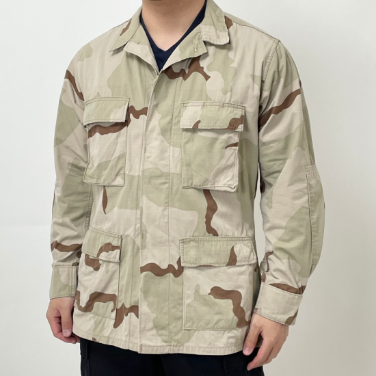 アメリカ軍 3カラーデザートカモ リップストップ DCU コンバットジャケット USED A8RU=