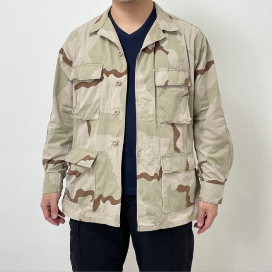 アメリカ軍 3カラーデザートカモ リップストップ DCU コンバットジャケット USED A8RU=