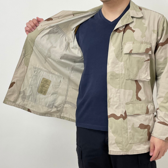 アメリカ軍 3カラーデザートカモ リップストップ DCU コンバットジャケット USED A8RU=
