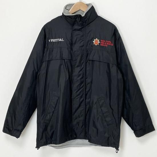 【1点物】イギリス・エセックス郡消防救助局 Essex County FIRE & RESCUE SERVICE ブラック リブストップジャケット USED Mサイズ UK224