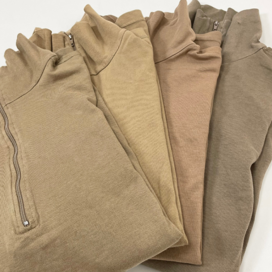 ドイツ軍 コヨーテブラウン ハーフジップ トリコットプルオーバーシャツ USED G21KU-