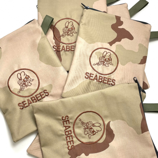 アメリカ軍 SEABEES デザートカモ リメイクポーチ 新品 51N-