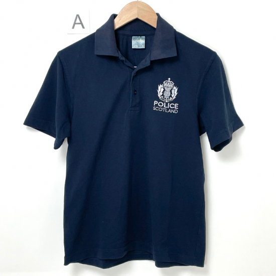 イギリス警察関連 POLICE ネイビー ポロシャツ USED B60NU-