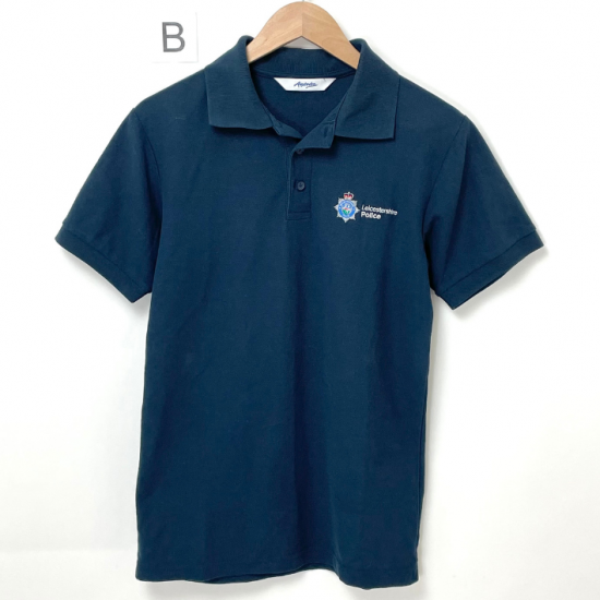 イギリス警察関連 POLICE ネイビー ポロシャツ USED B60NU-
