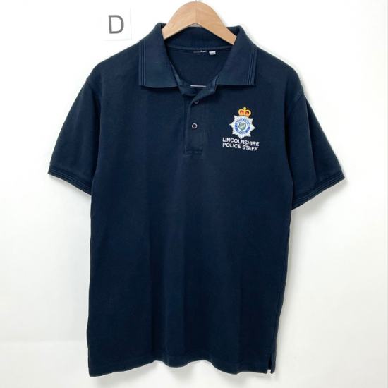 イギリス警察関連 POLICE ネイビー ポロシャツ USED B60NU-