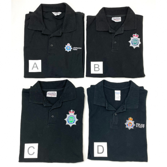 イギリス警察関連 POLICE ブラック ポロシャツ USED B60BU-