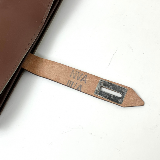 旧東ドイツ軍 NVA ブラウン PVC マップケース ショルダーバッグ USED 102U
