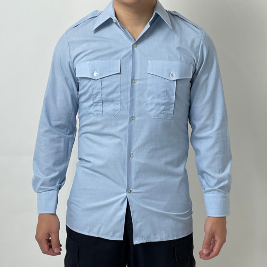 フランス軍 ライトブルー ドレスシャツ 新品 F67N-