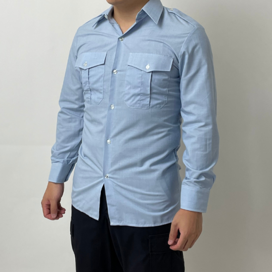 フランス軍 ライトブルー ドレスシャツ 新品 F67N-