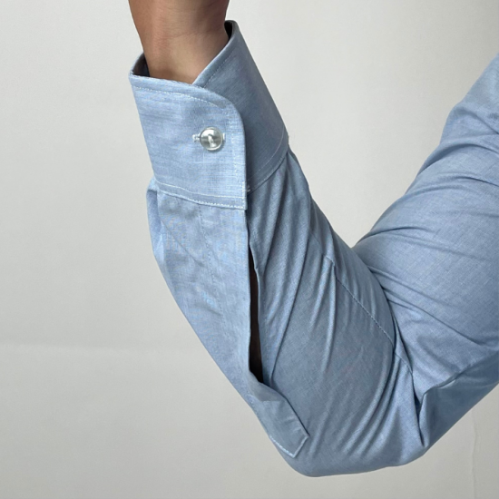 フランス軍 ライトブルー ドレスシャツ 新品 F67N-