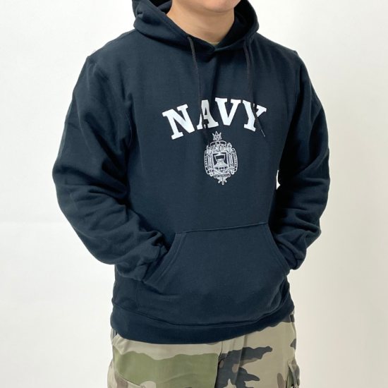 アメリカ海軍兵学校 U.S.N.A. ブラック SOFFE フード付きスウェットシャツ 新品