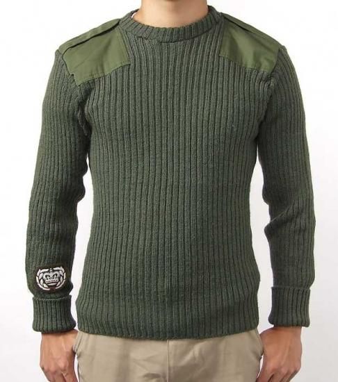 【スモール特価】イギリス軍 OD コマンドセーター ワッペン付 上質USED S11N3W-SB