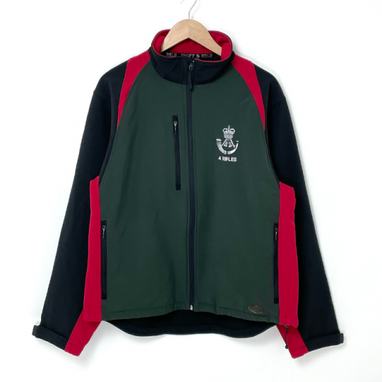 【1点物】イギリス軍 4 RIFLES ダークグリーン ソフトシェルジャケット Lサイズ USED UK237
