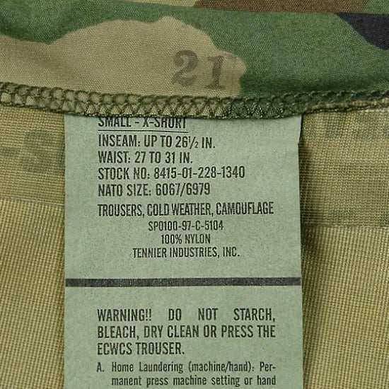 アメリカ軍 ウッドランドカモ GORE-TEX/ゴアテックス ECWCS Gen1 オーバーパンツ USED =