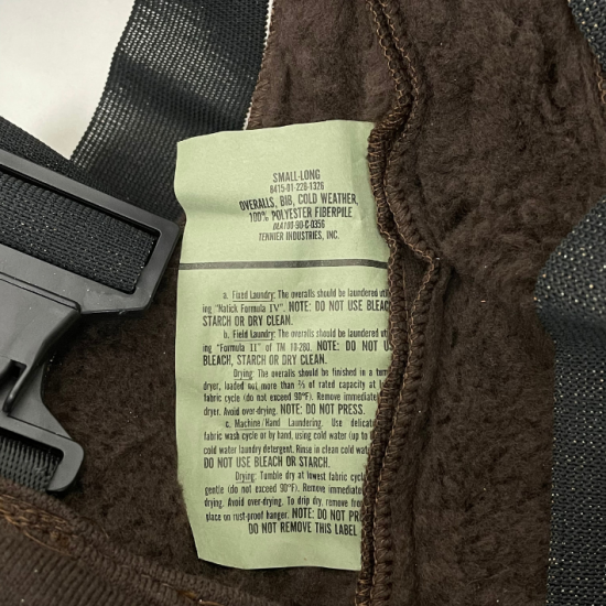 【訳あり】アメリカ軍 ブラウン ECWCS GEN1 パイルフリース ベアオーバーオール 新品