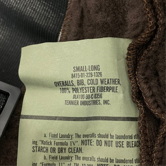 【訳あり】アメリカ軍 ブラウン ECWCS GEN1 パイルフリース ベアオーバーオール 新品