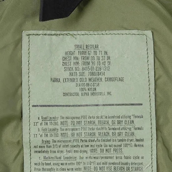 アメリカ軍 U.S.ARMY ウッドランドカモ GORE-TEX/ゴアテックス ECWCS Gen1 パーカー BランクUSED 404U2