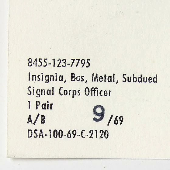 【1ペア】アメリカ陸軍通信部隊 U.S.ARMY ブラック シグナル襟章 新品 18N-