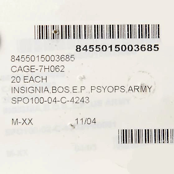 アメリカ陸軍 U.S.ARMY サイオップス バッジ 新品 18NA-