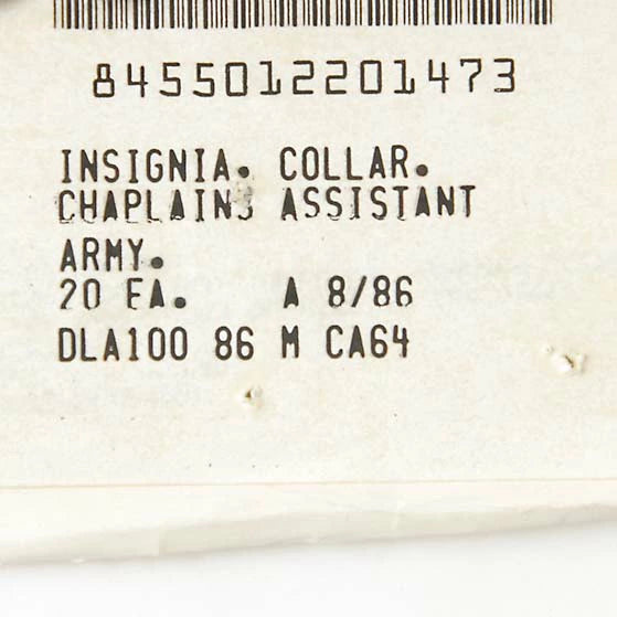 アメリカ陸軍 U.S.ARMY 従軍牧師援助 襟章ピンバッジ 新品 18NB-