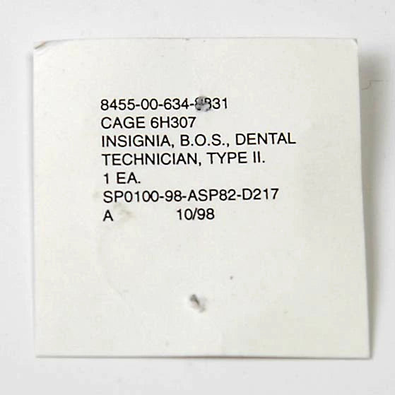 アメリカ海軍 U.S.NAVY ブラック デンタルテクニシャン 勲章ピンバッジ 新品 18NC-