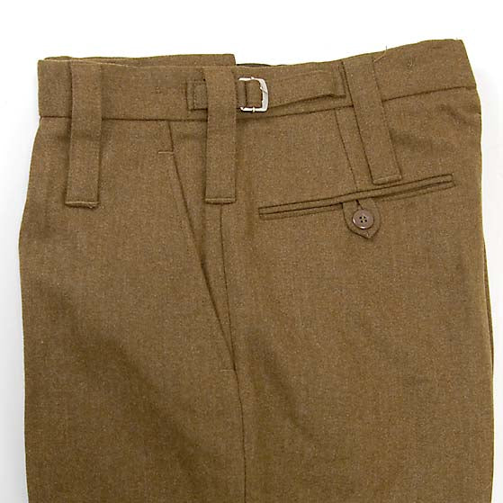 イギリス陸軍 ARMY ブラウン ウール100% No.2 バラック ドレスパンツ 上質USED 206N3-WOOL=